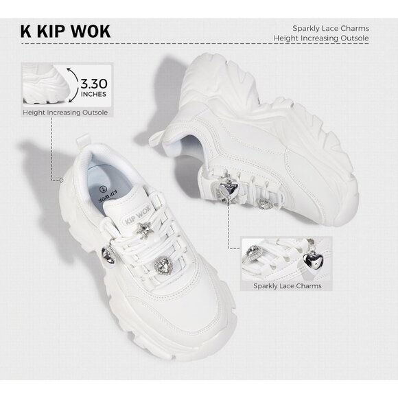 Women Leather White Buckle Comfortable Wedge Walking Sport Sneakers Shoes - Picture 5 of 9